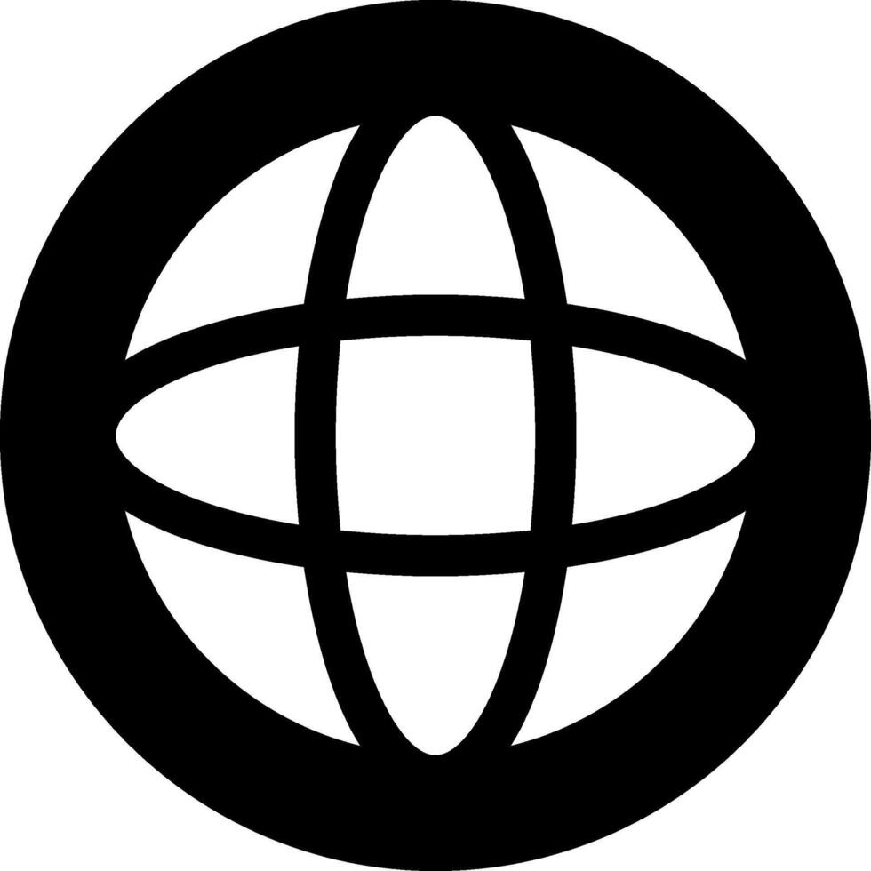 Globe Modern Black Style Icon vector