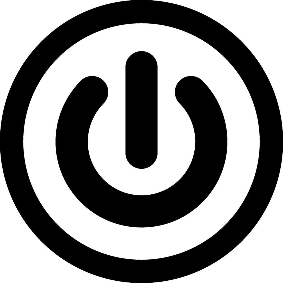 Power Button Modern Semi Solid Black Icon vector