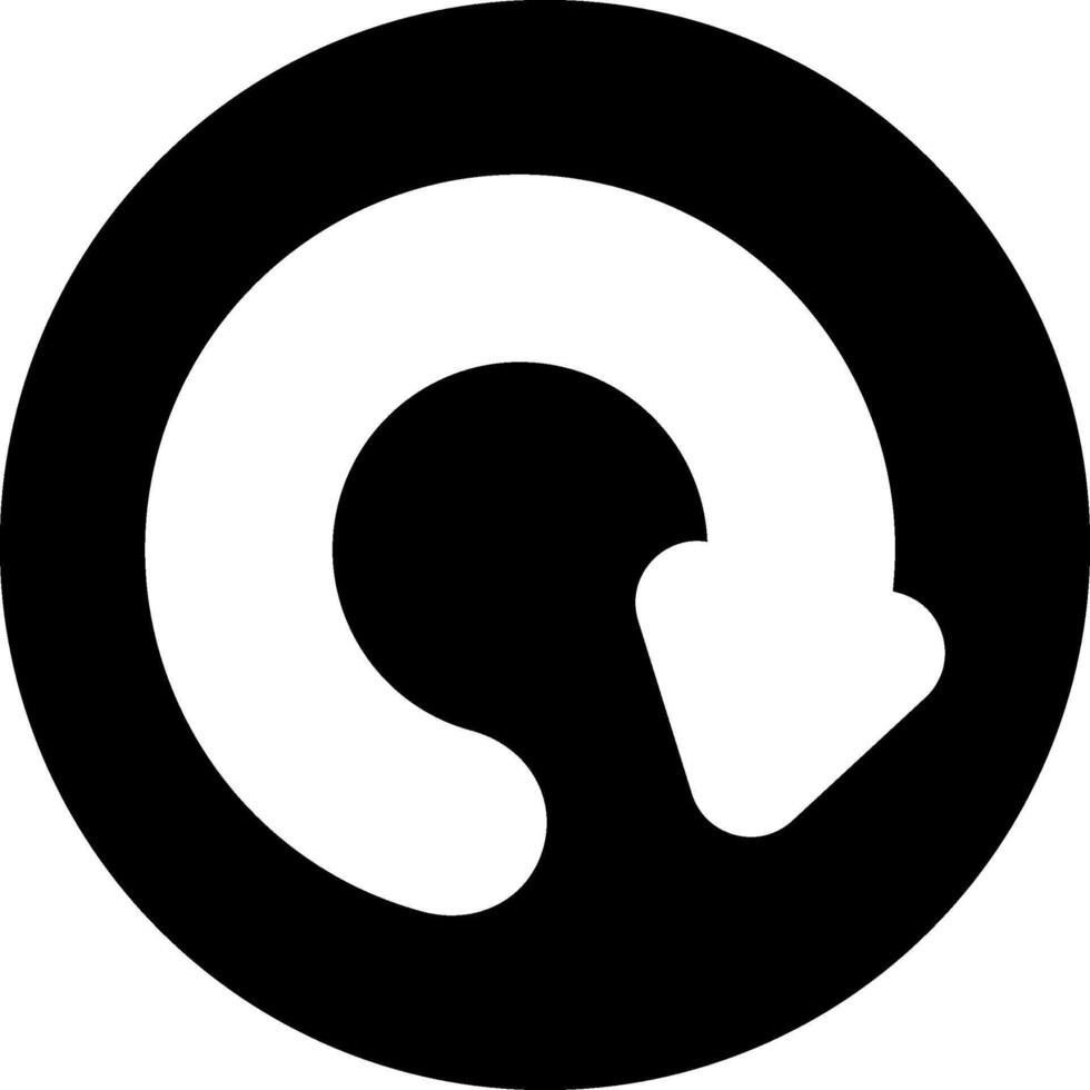 Redo Modern Semi Solid Black Icon vector