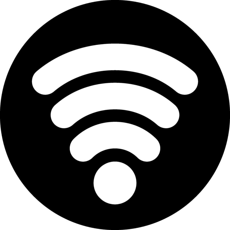 WIFI Modern Semi Solid Black Icon vector