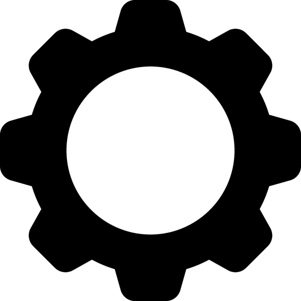 Setting Modern Semi Solid Black Icon vector