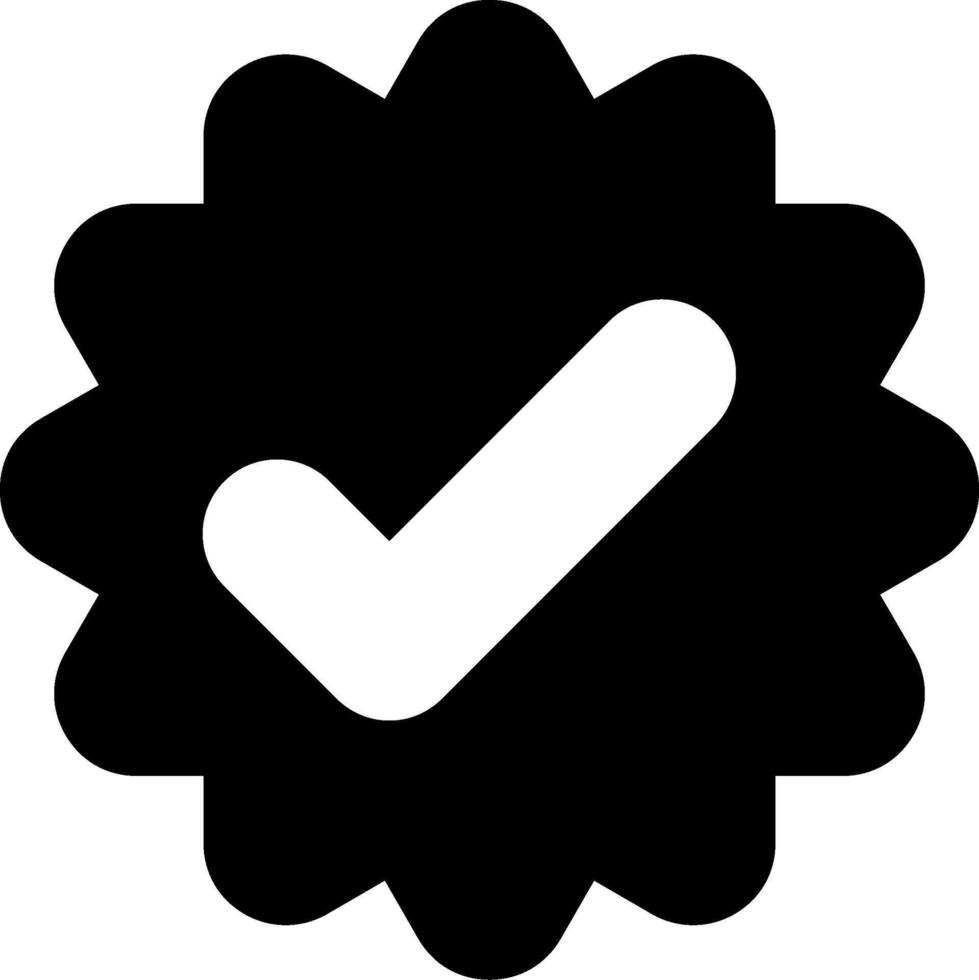 Checkmark Modern Solid Black Icon vector