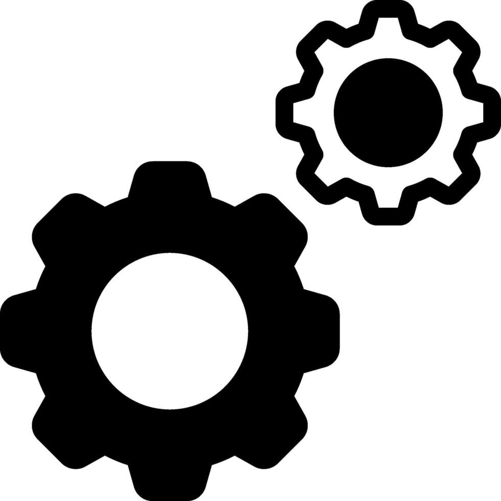 Settings Modern Solid Black Icon vector