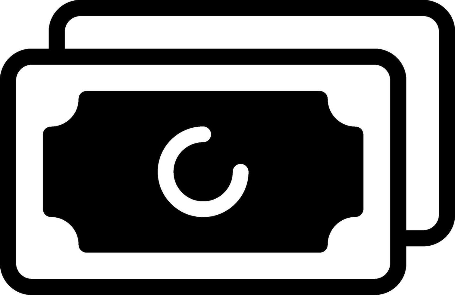 Money Modern Solid Black Icon vector