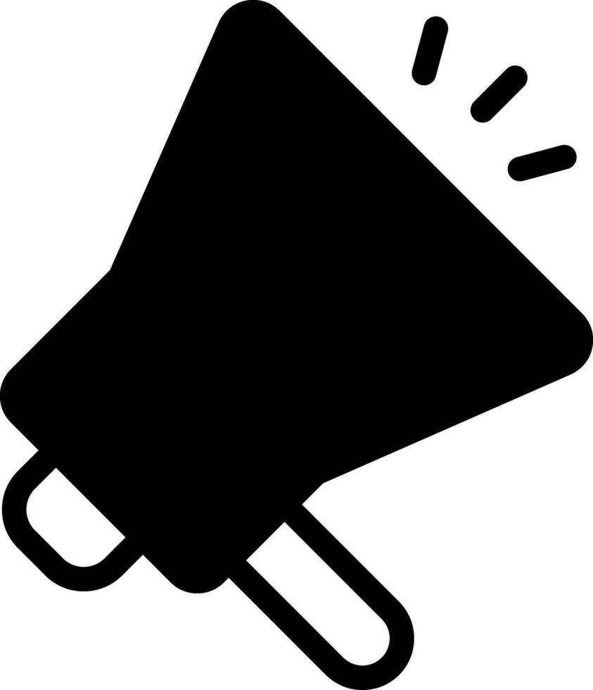 Megaphone Modern Solid Black Icon vector