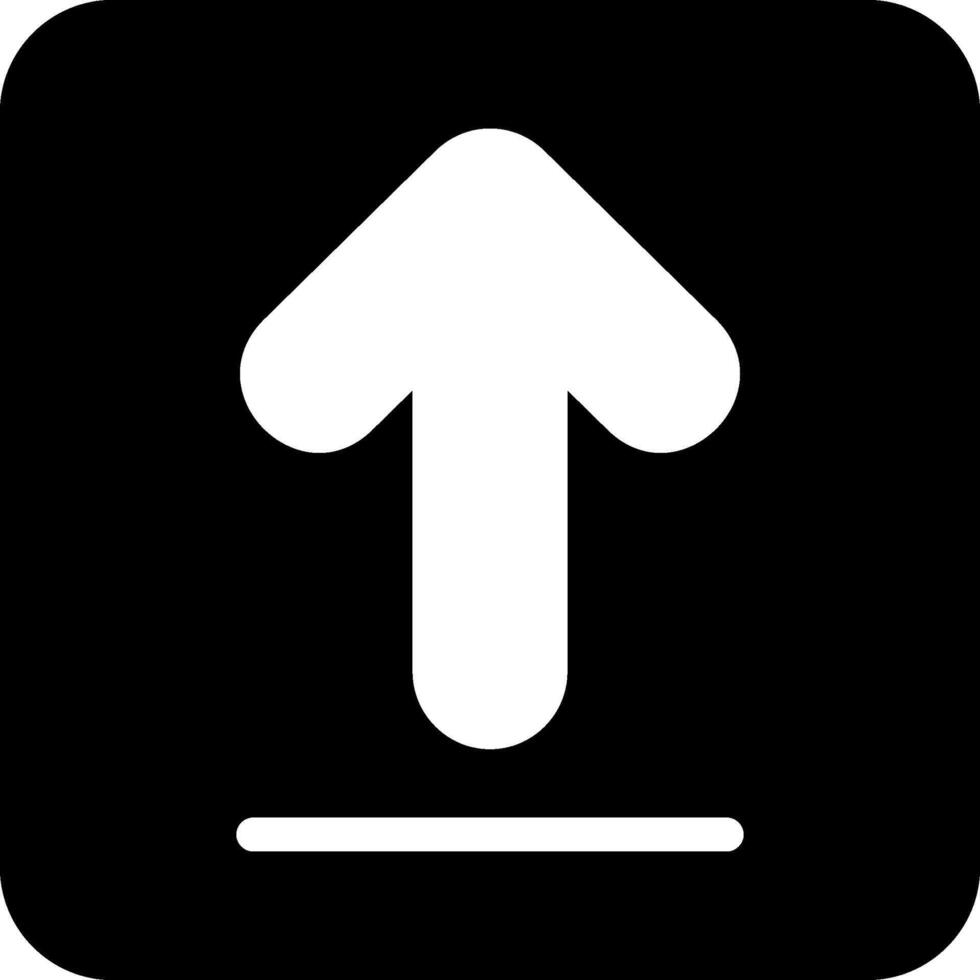 Upload Modern Solid Black Icon vector