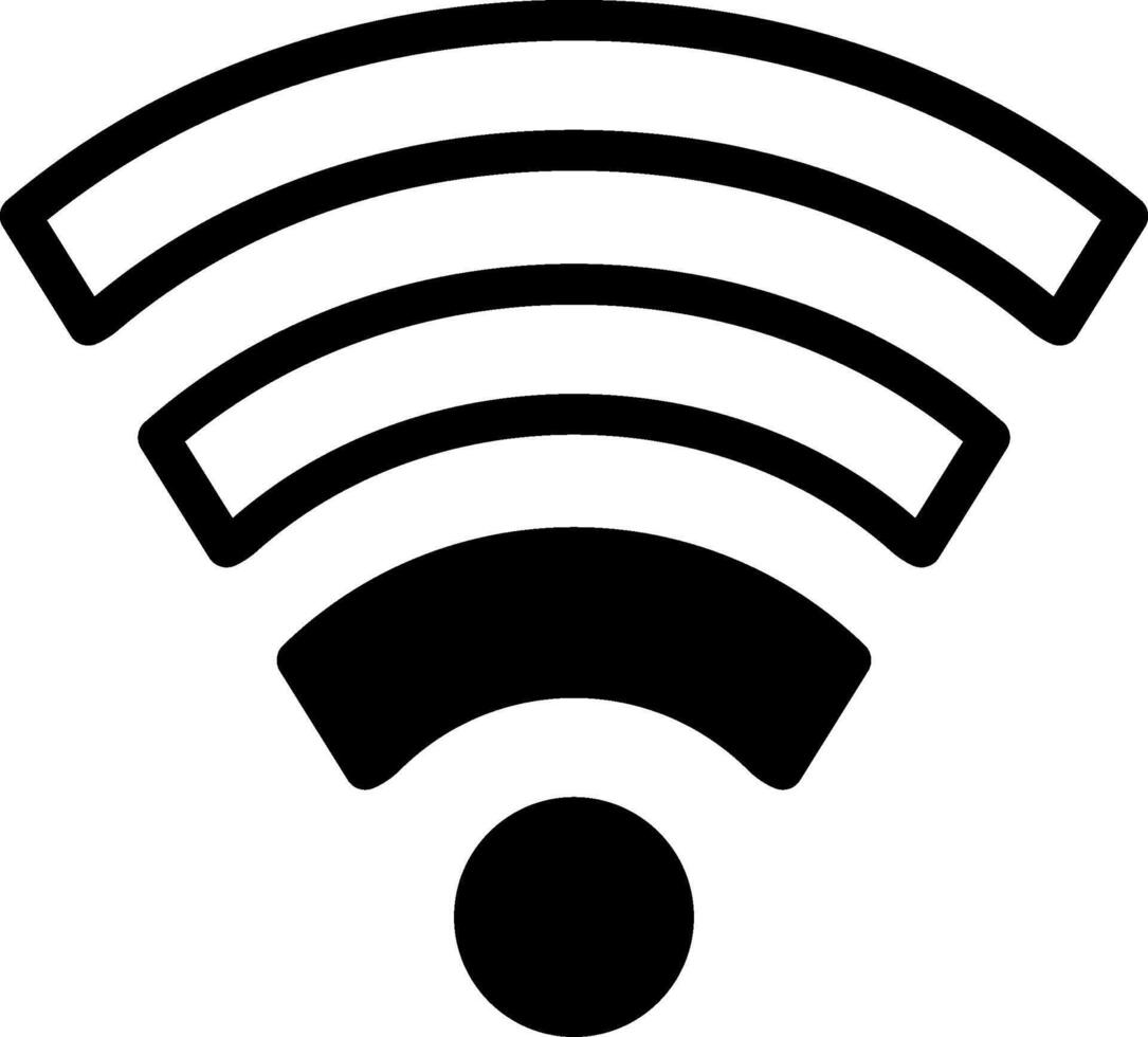 WIFI Modern Solid Black Icon vector