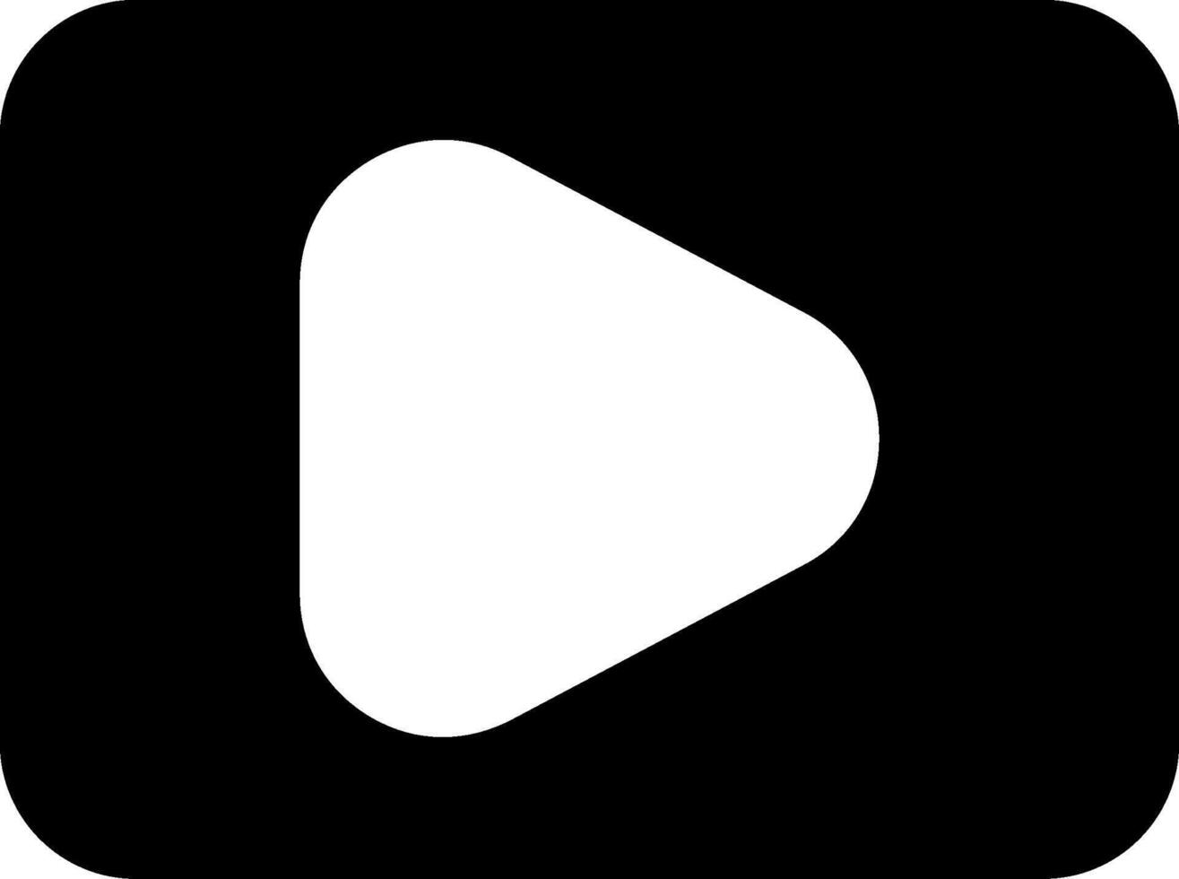 Play Button Modern Solid Black Icon vector