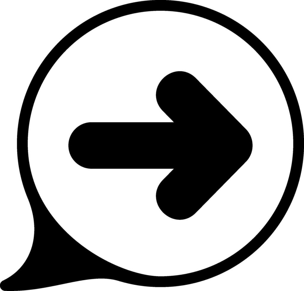 Chat Forward Solid Black Icon vector