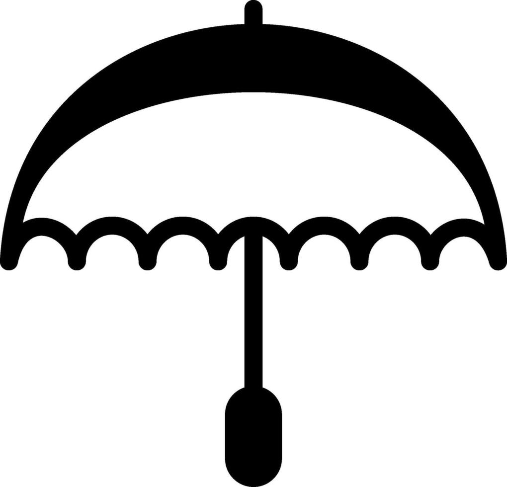 Umbrella Modern Semi Solid Black Icon vector