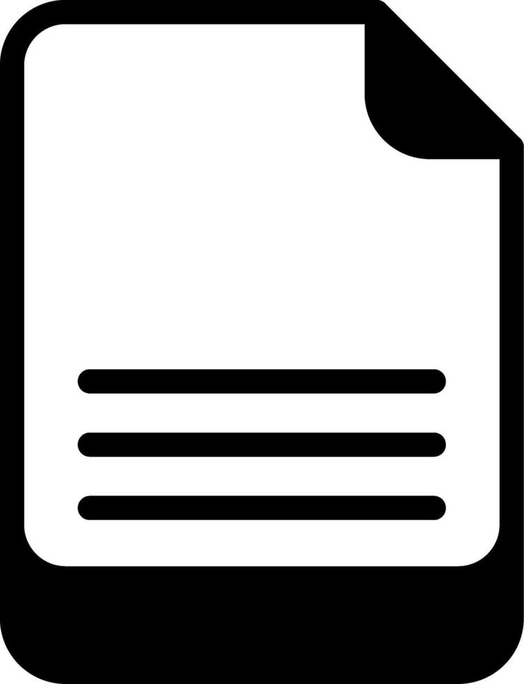 File Modern Semi Solid Black Icon vector