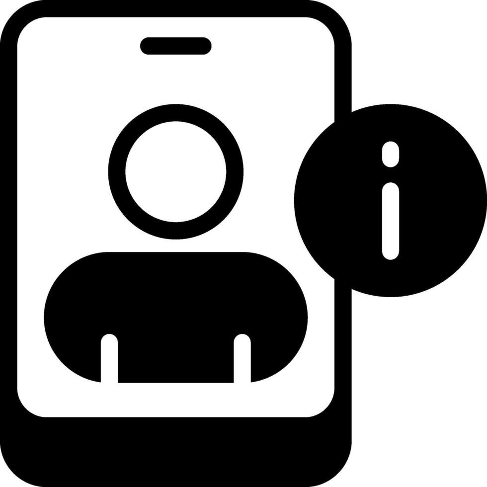 Contact Info Solid Black Icon vector