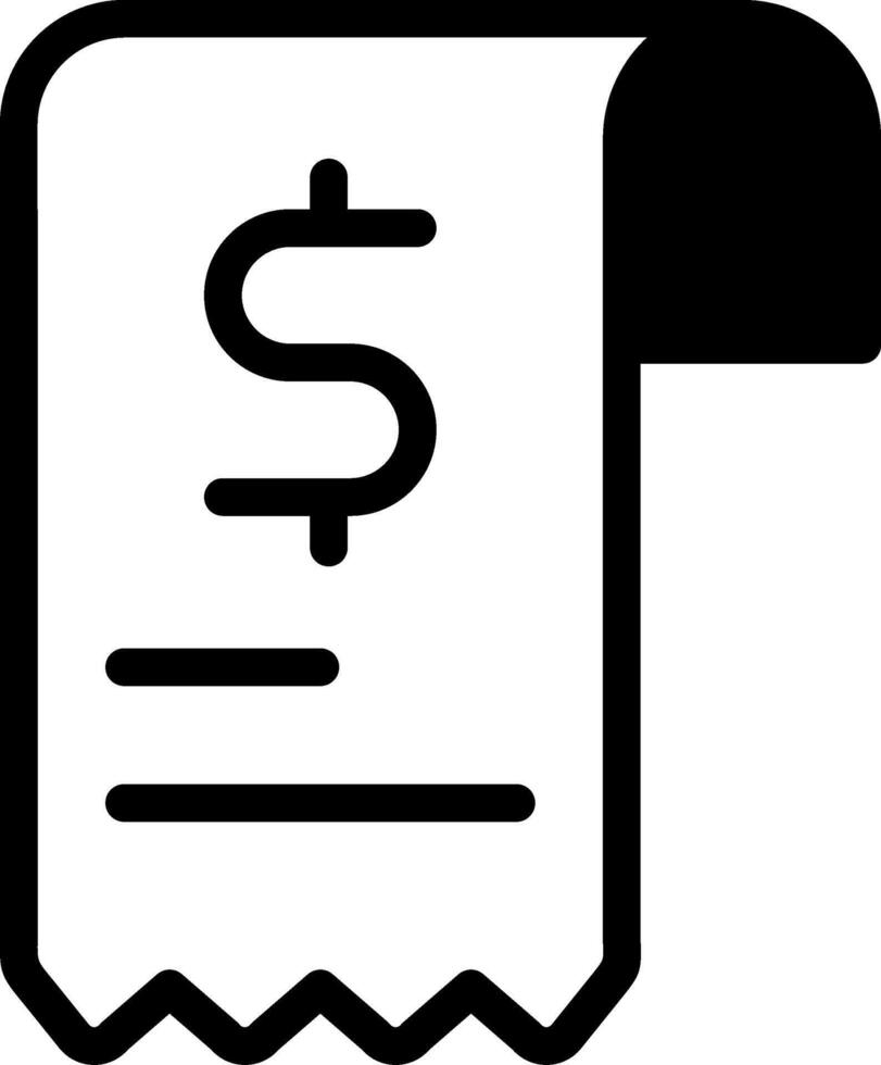 Receipt Modern Solid Black Icon vector