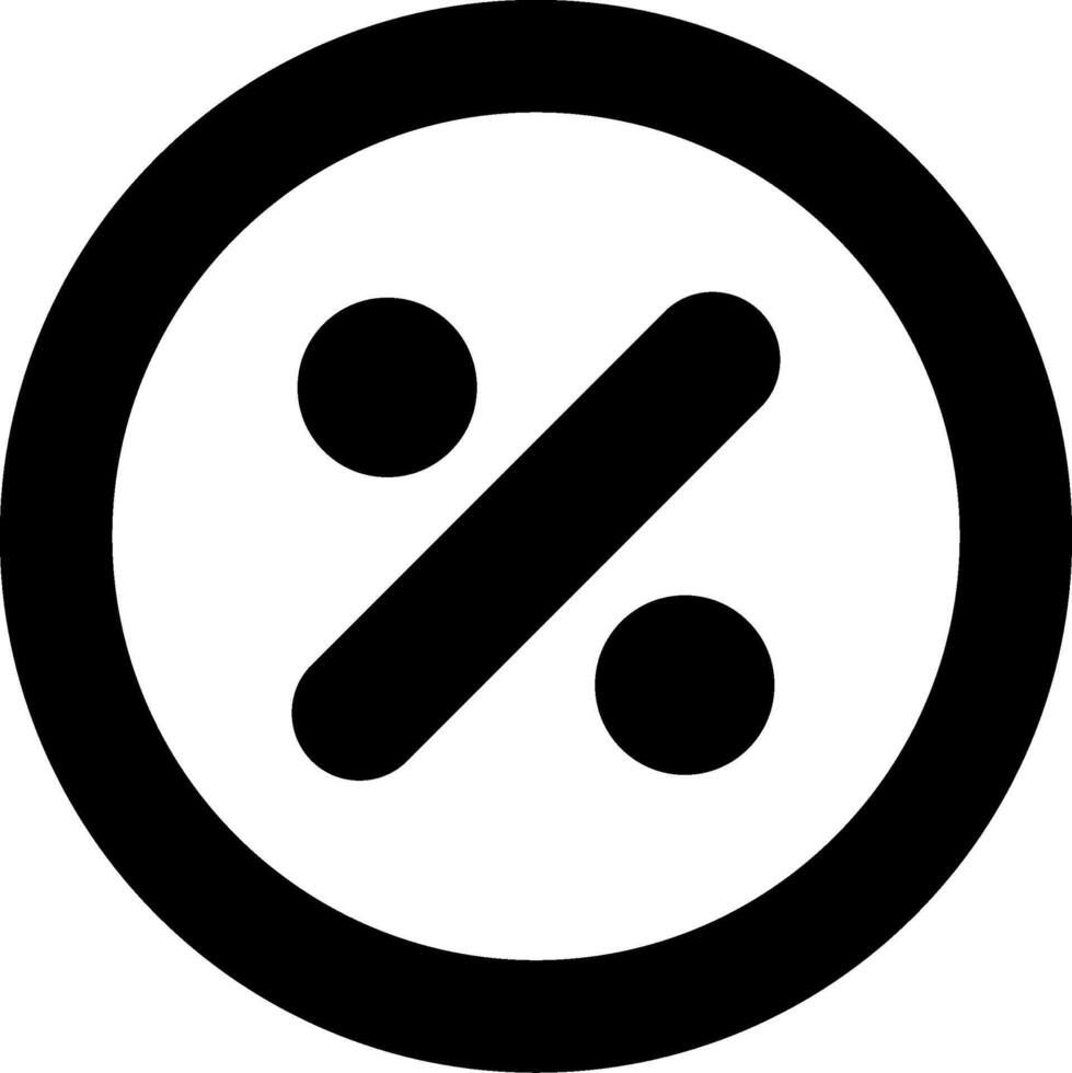 Percentage Modern Semi Solid Black Icon vector