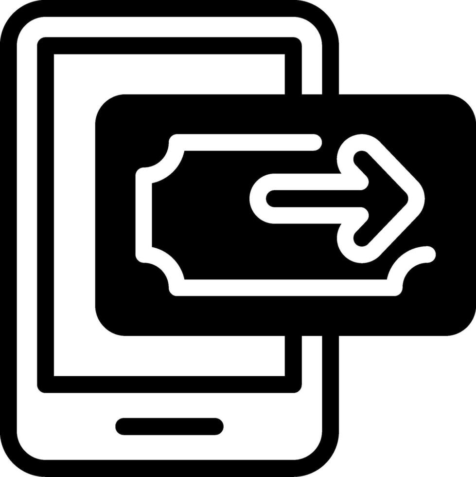 Money Transfer Modern Solid Black Icon vector