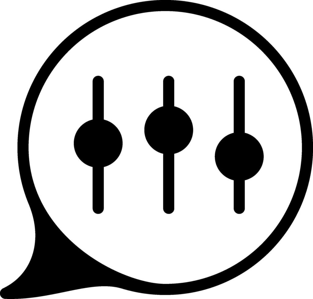 Customizable Chat Solid Black Icon vector