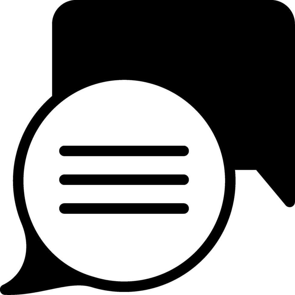 Minimalist Chat Solid Black Icon vector