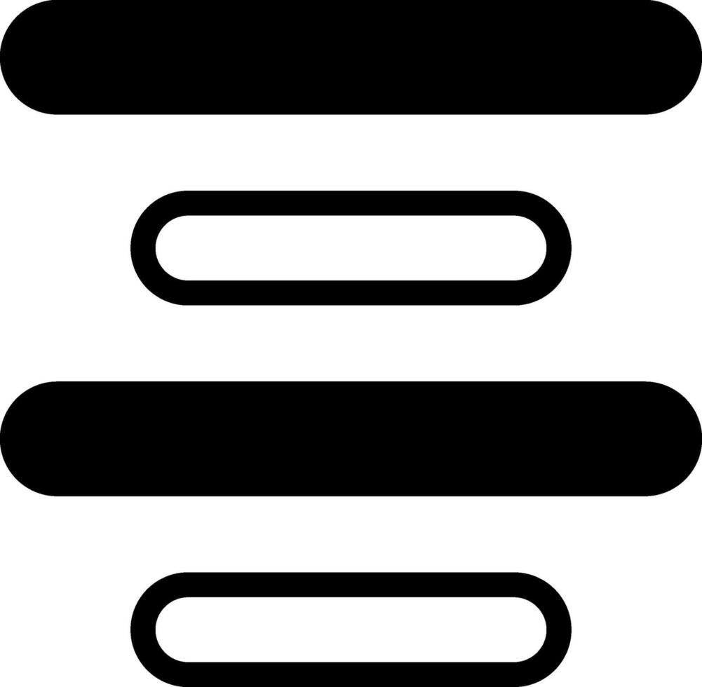 Horizontal Centre Align Modern Solid Black Icon vector