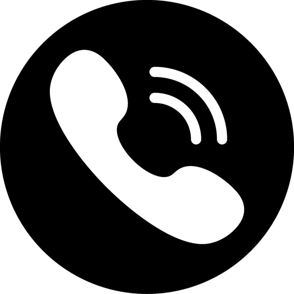 Phone Modern Semi Solid Black Icon vector