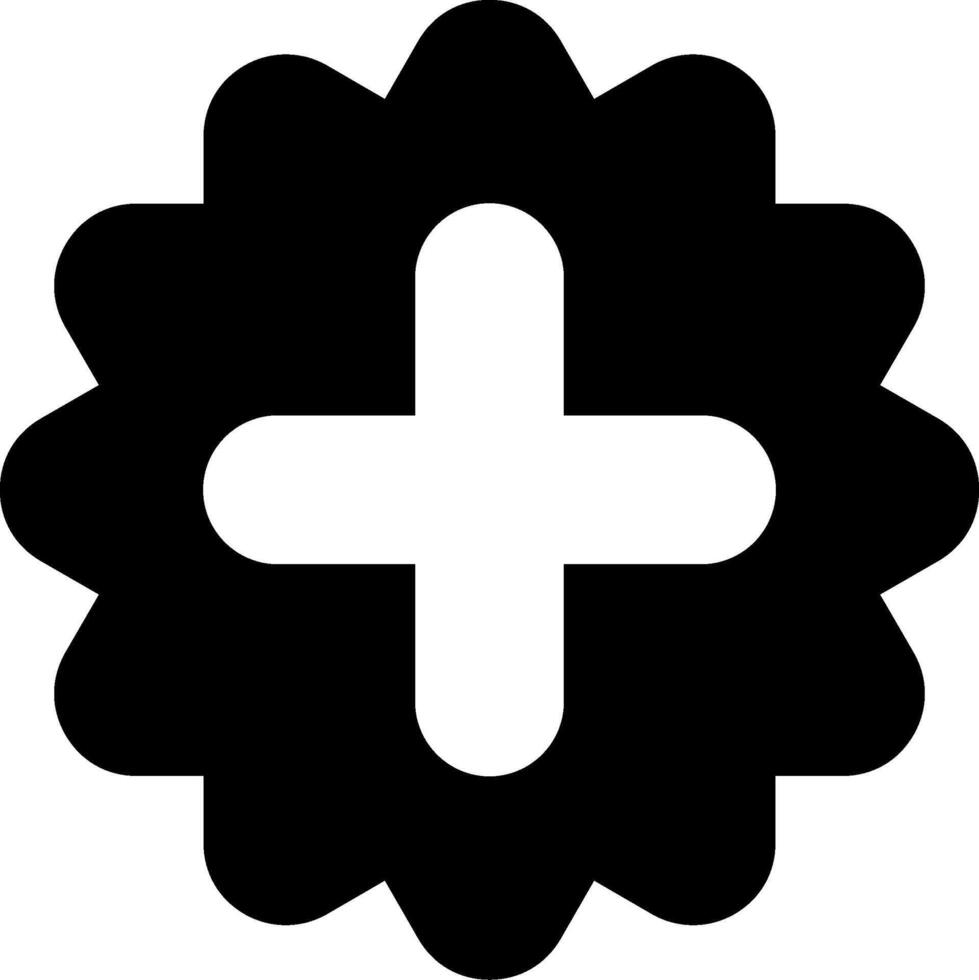 Add Modern Solid Black Icon vector
