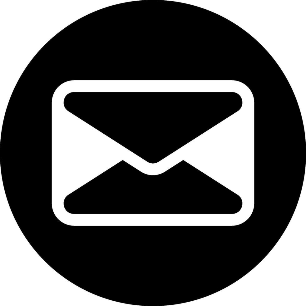 Mail Modern Semi Solid Black Icon vector