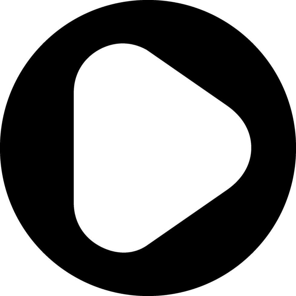 Play Button Modern Semi Solid Black Icon vector