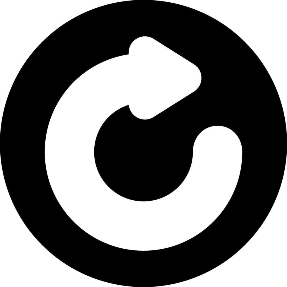 Undo Modern Semi Solid Black Icon vector