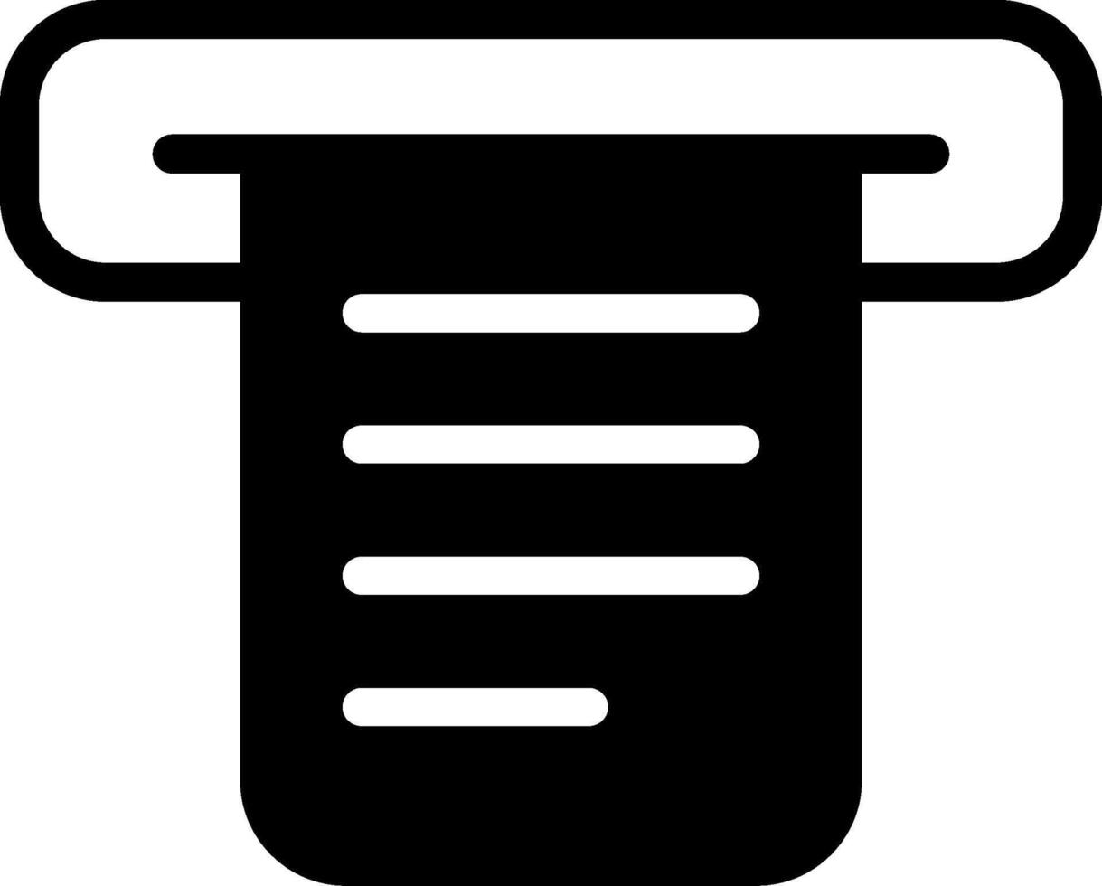 Bill Modern Solid Black Icon vector