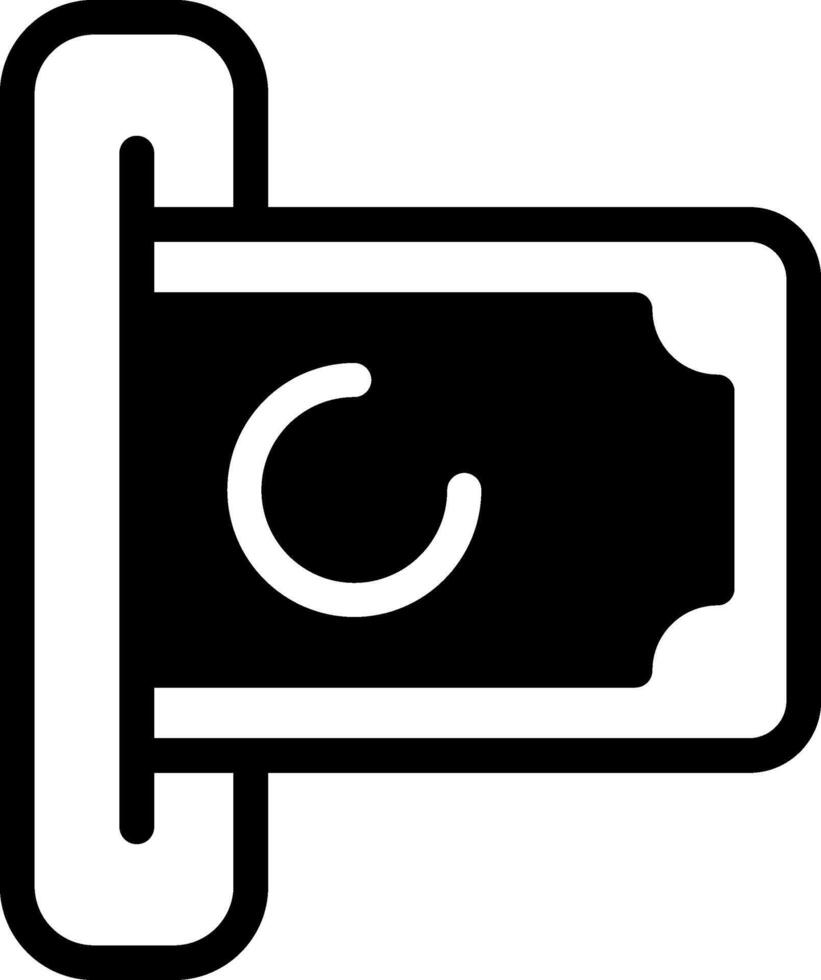 Insert Cash Modern Solid Black Icon vector