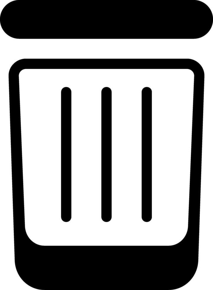 Trash Modern Semi Solid Black Icon vector