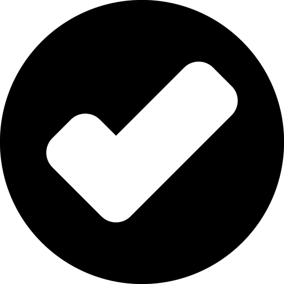 Checkmark Modern Semi Solid Black Icon vector