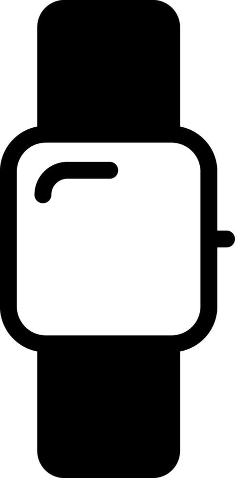 Smartwatch Modern Solid Black Icon vector