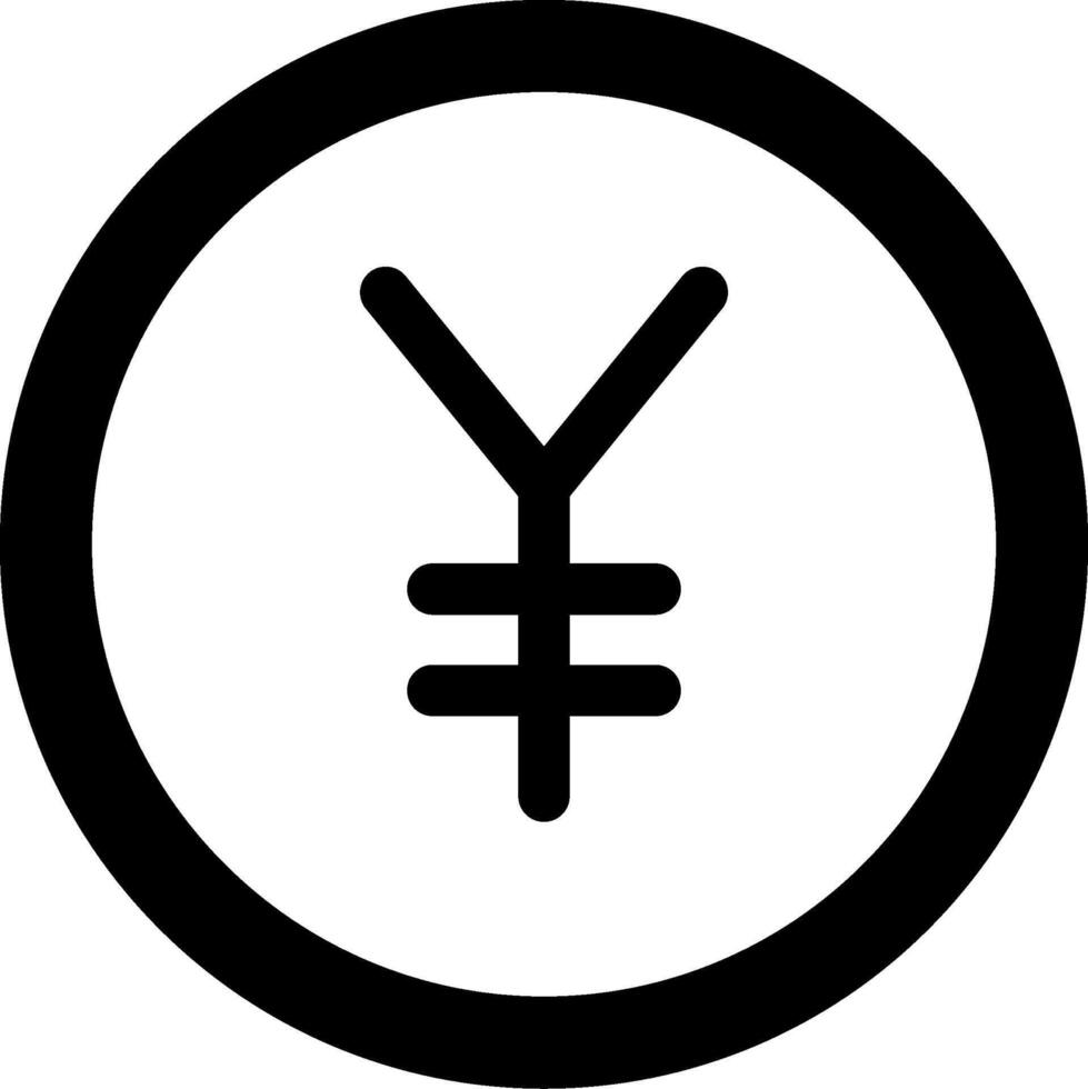Yen Modern Semi Solid Black Icon vector