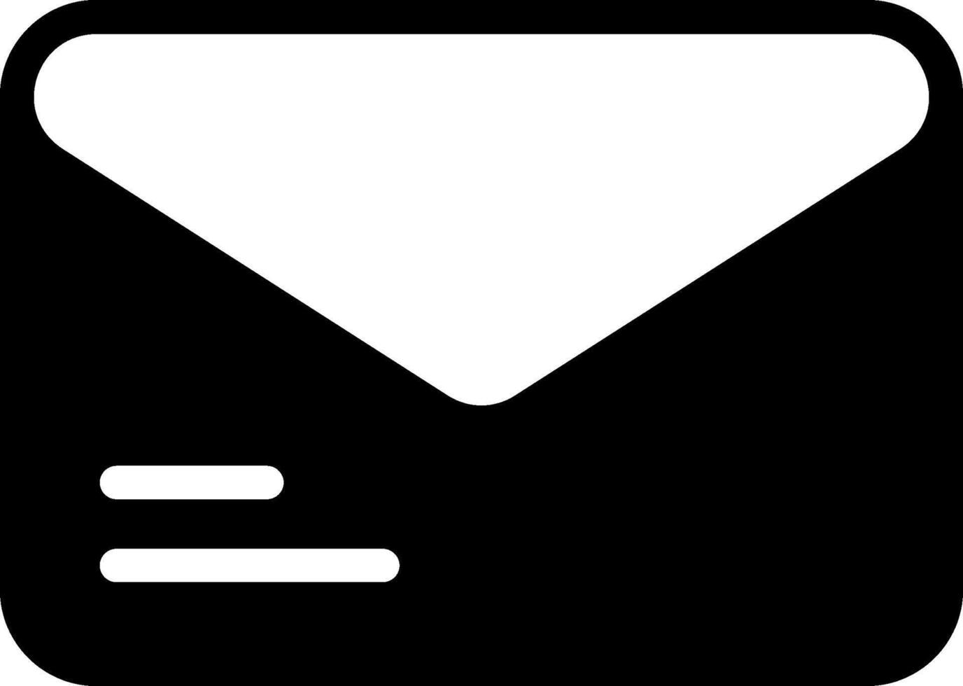 Mail Modern Solid Black Icon vector