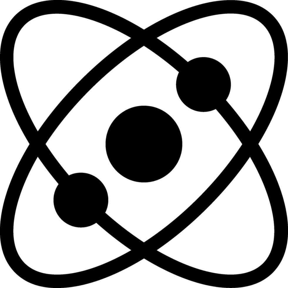 Atomic Modern Solid Black Icon vector