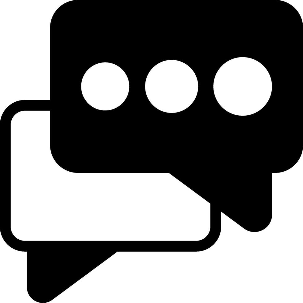 Chat Bubble Modern Solid Black Icon vector
