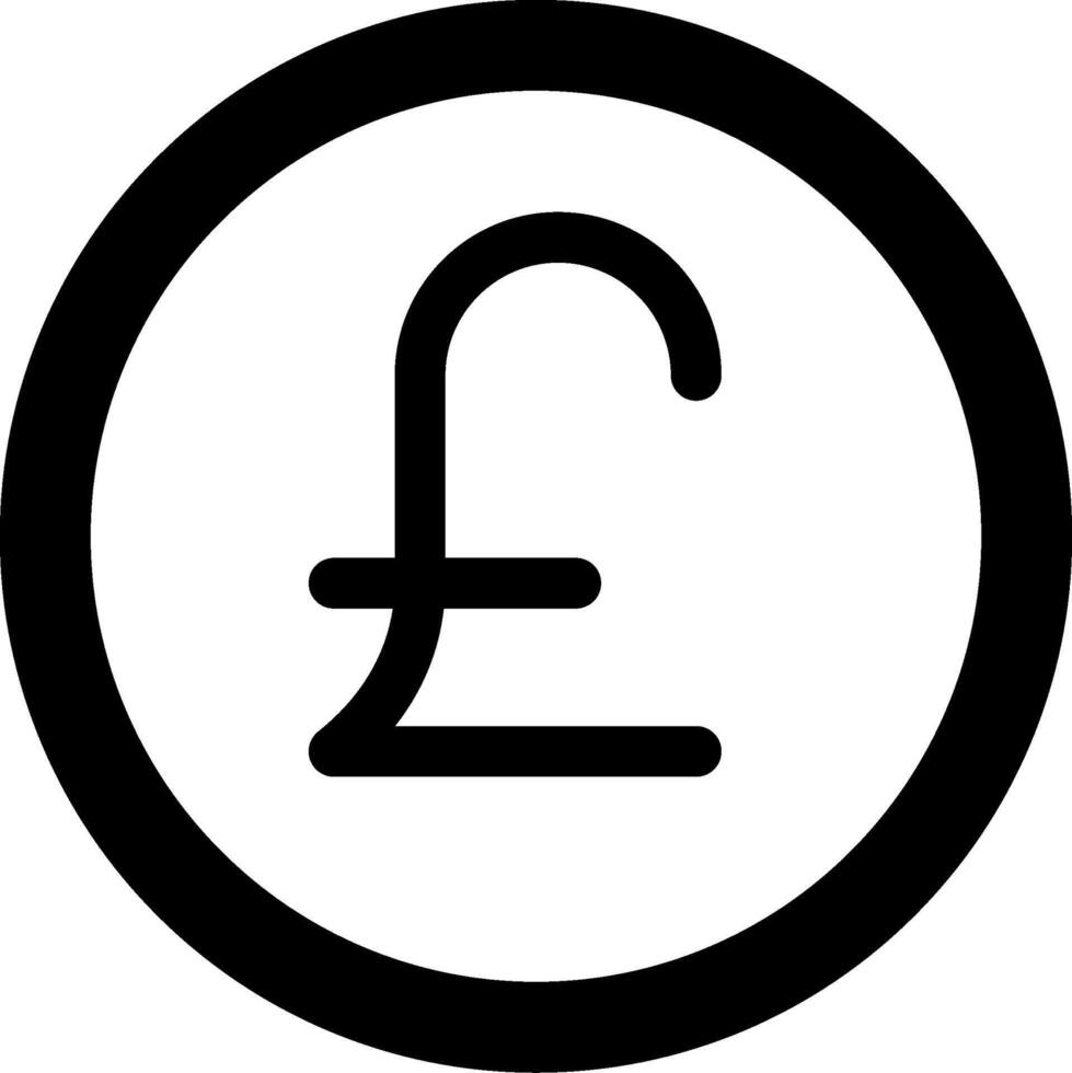 Pound Coin Modern Solid Black Icon vector