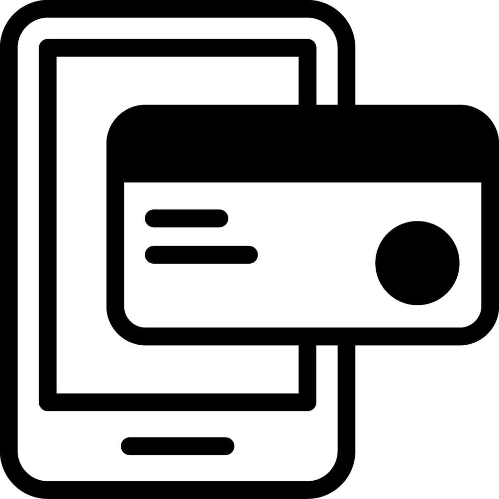 Mobile Wallet Modern Semi Solid Black Icon vector