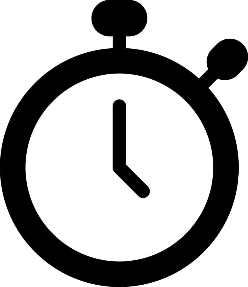 Stopwatch Modern Semi Solid Black Icon vector