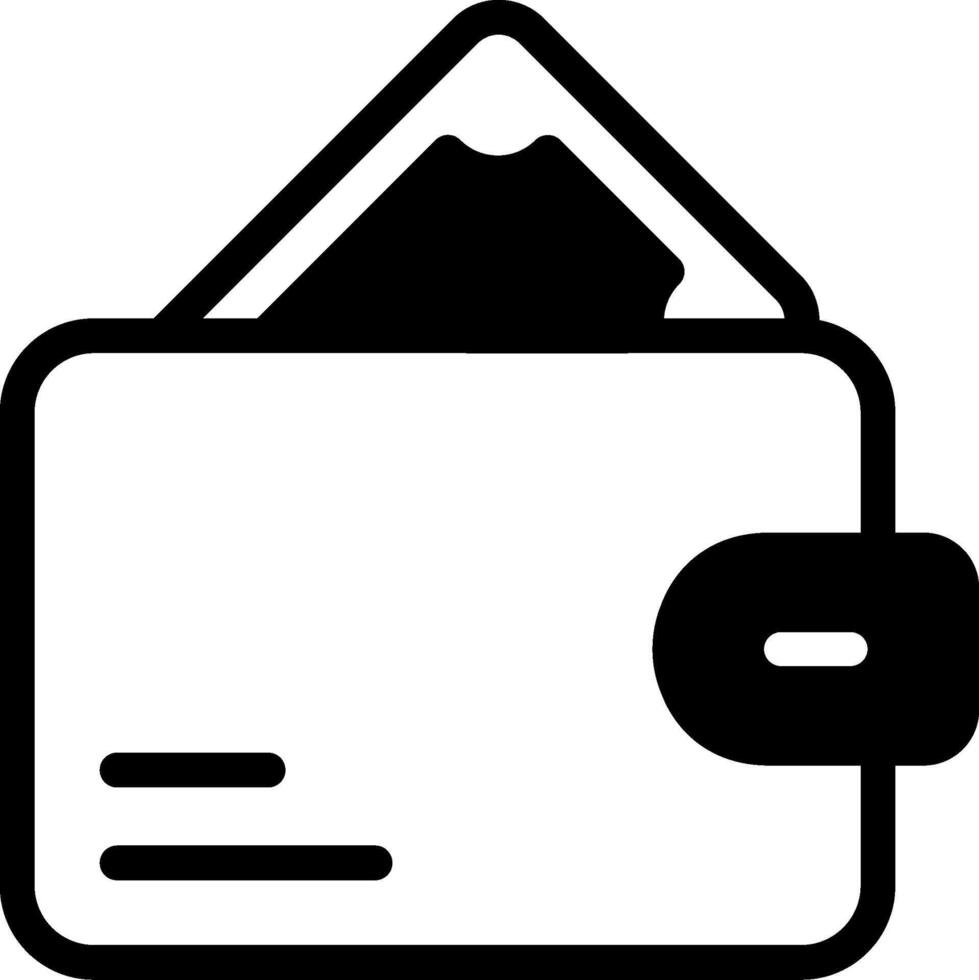 Money Wallet Modern Solid Black Icon vector