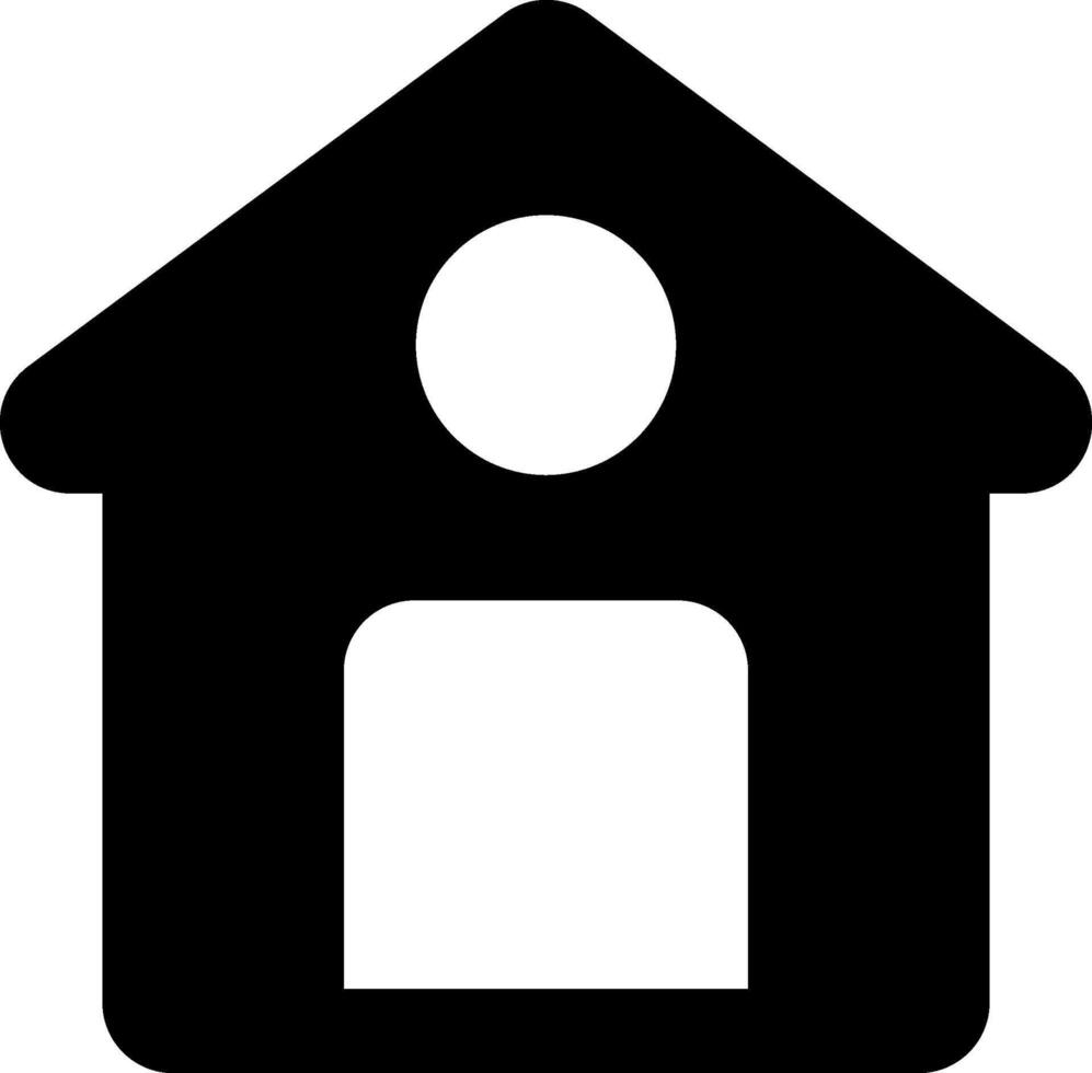 House Modern Semi Solid Black Icon vector