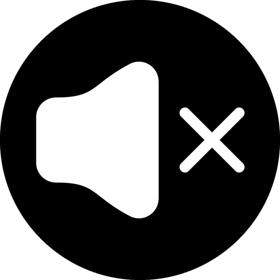 Mute Modern Semi Solid Black Icon vector