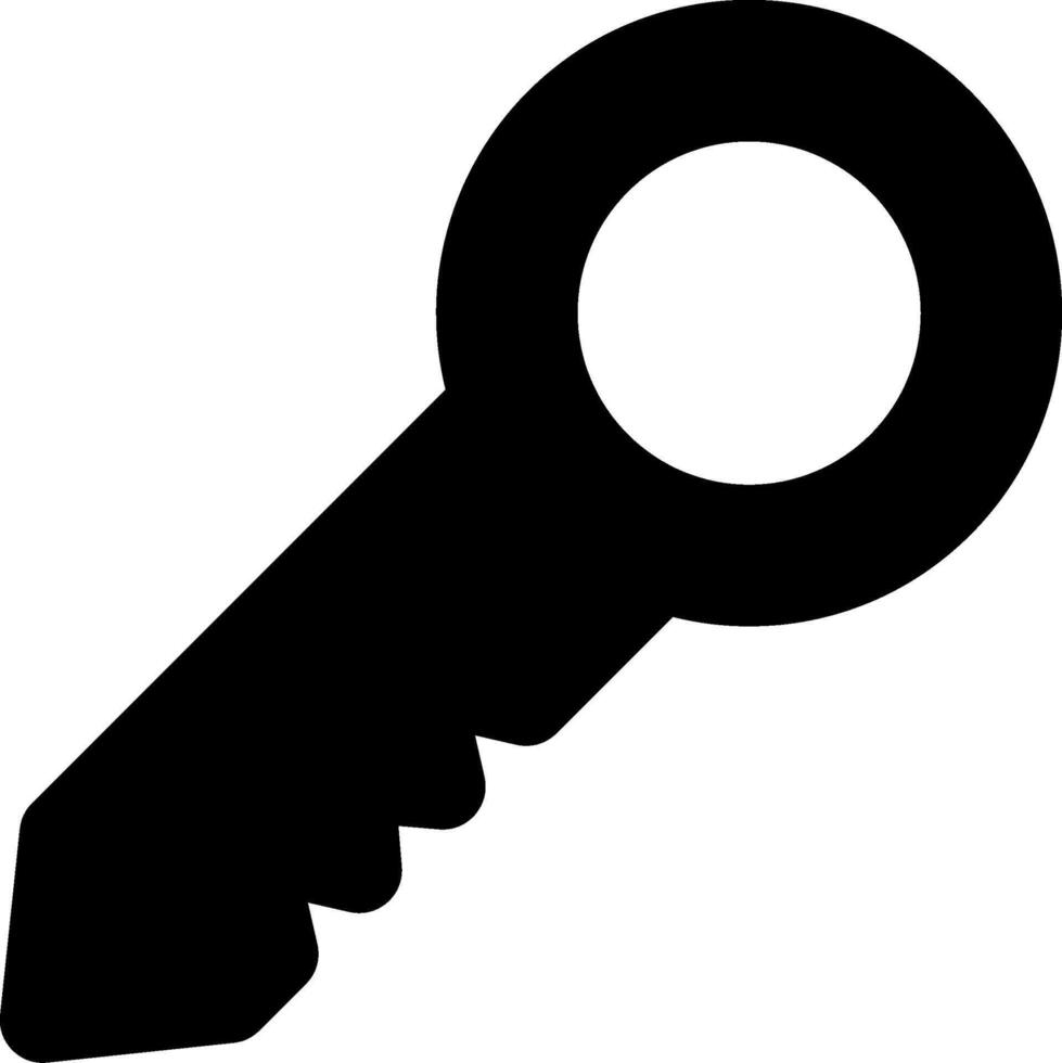 Key Modern Solid Black Icon vector