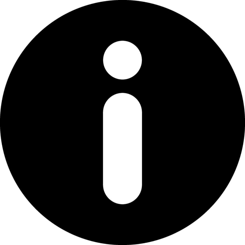 Info Sign Modern Semi Solid Black Icon vector