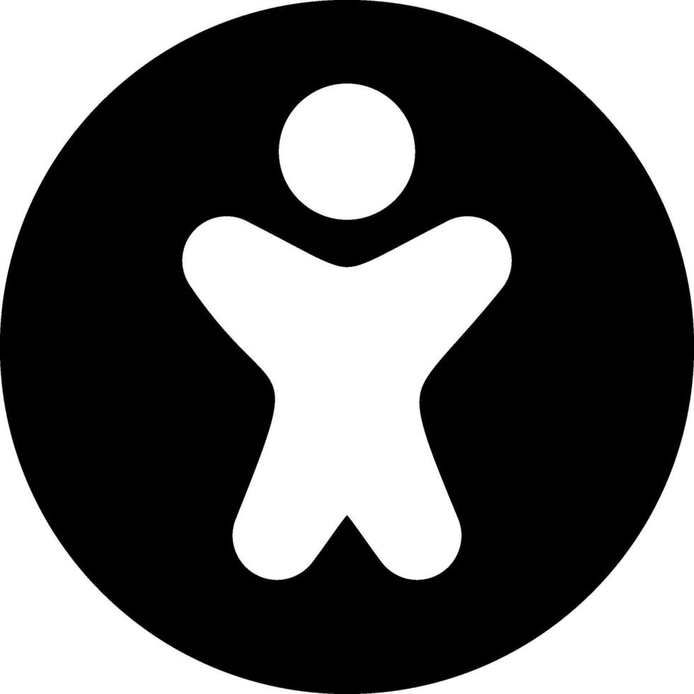 Accessibility Modern Semi Solid Black Icon vector