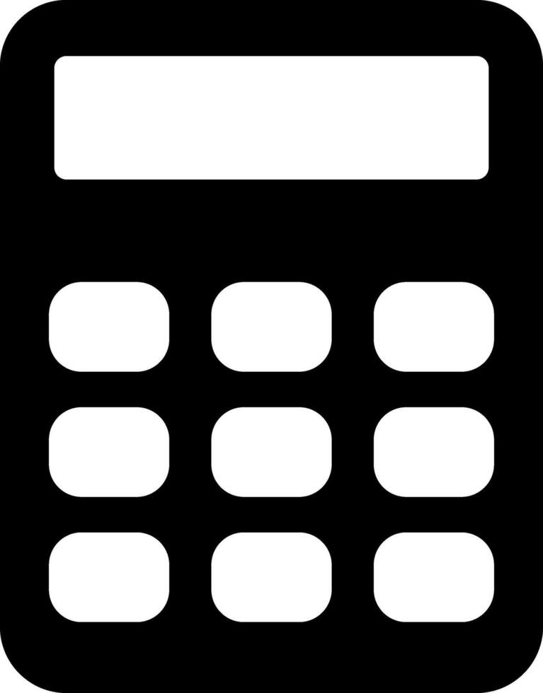 Calculator Modern Solid Black Icon vector