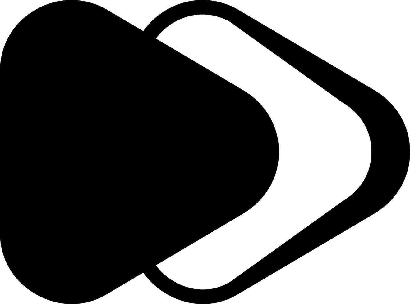 Fast Forward Modern Solid Black Icon vector