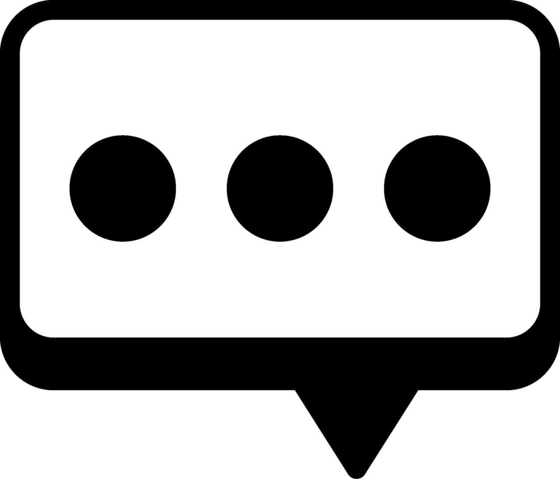 Chat Ellipsis Solid Black Icon vector