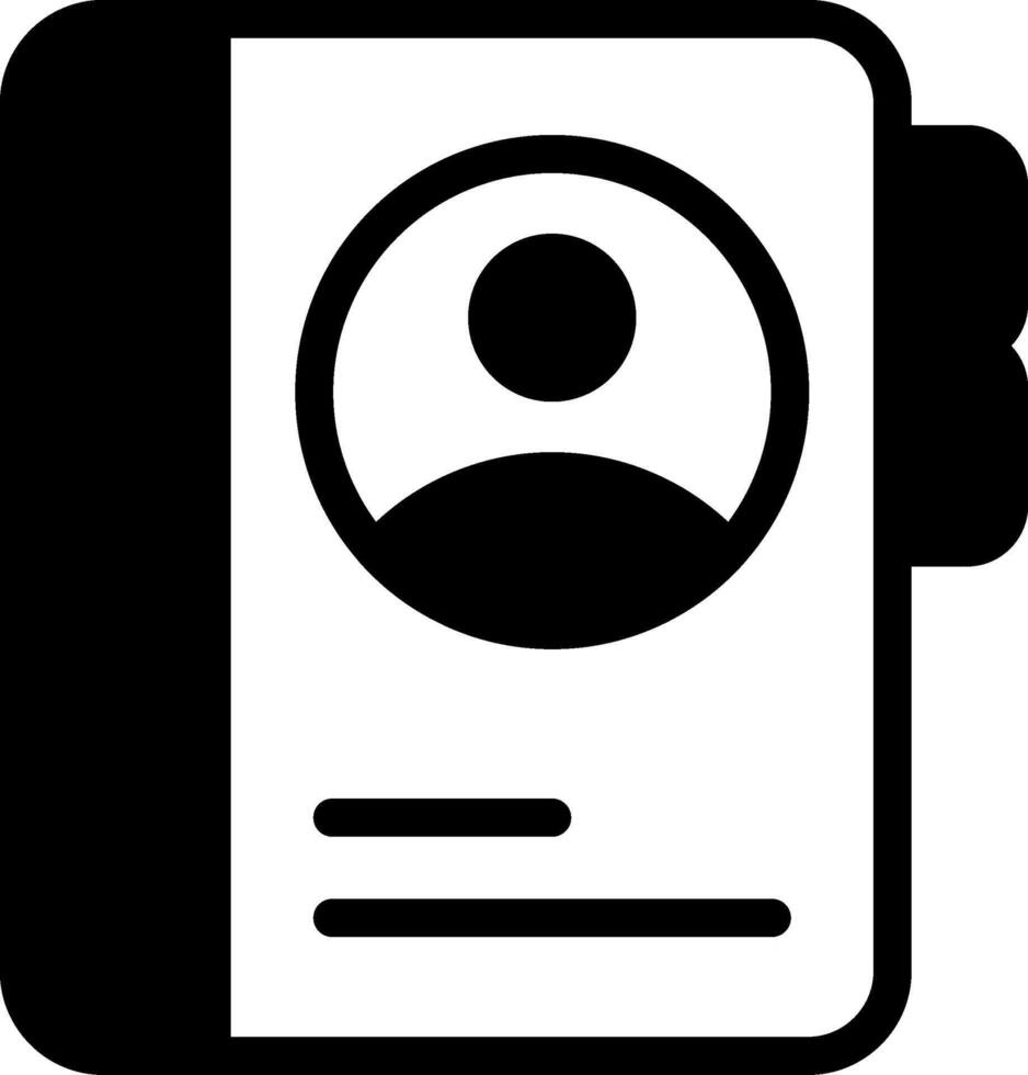 Black Contacts Solid Icon vector