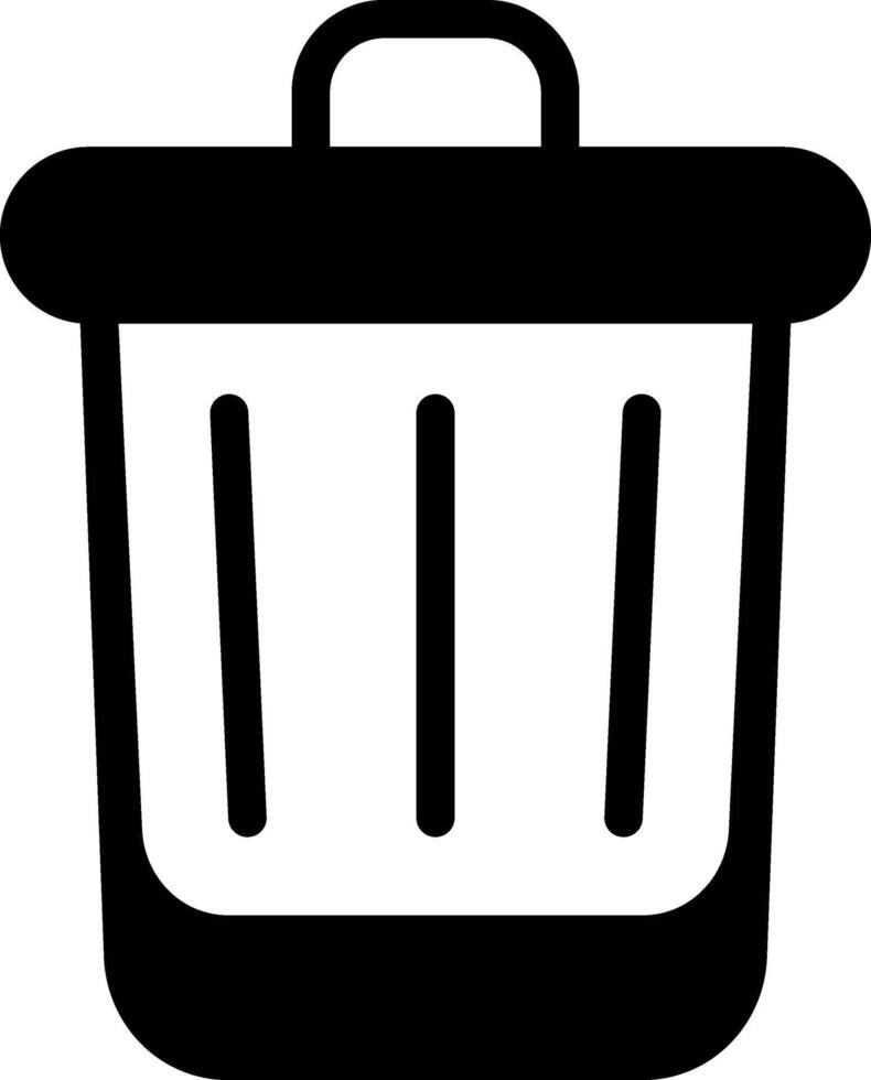 Trash Bold Black and White Icon vector